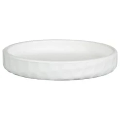 B&M White Ceramic Planter With Base Plate -Garden Decoration Shop 393651 white ceramic planter with base plate