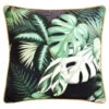 B&M Leaf Print Shower Resistant Cushion With Foiling - Black
