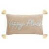 B&M Happy Place Embroidered Cushion