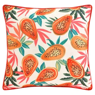 B&M Papaya Print Shower Resistant Cushion 43 X 43cm 1 B&M Papaya Print Shower Resistant Cushion 43 X 43cm