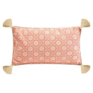 B&M Cotton Two Sided Cushion With Tassels 30 X 50cm - Pink 1 B&M Cotton Two Sided Cushion With Tassels 30 X 50cm - Pink